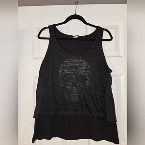 Black, Sheer Skeleton Tee, Women's XL